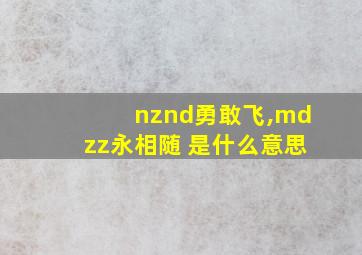 nznd勇敢飞,mdzz永相随 是什么意思